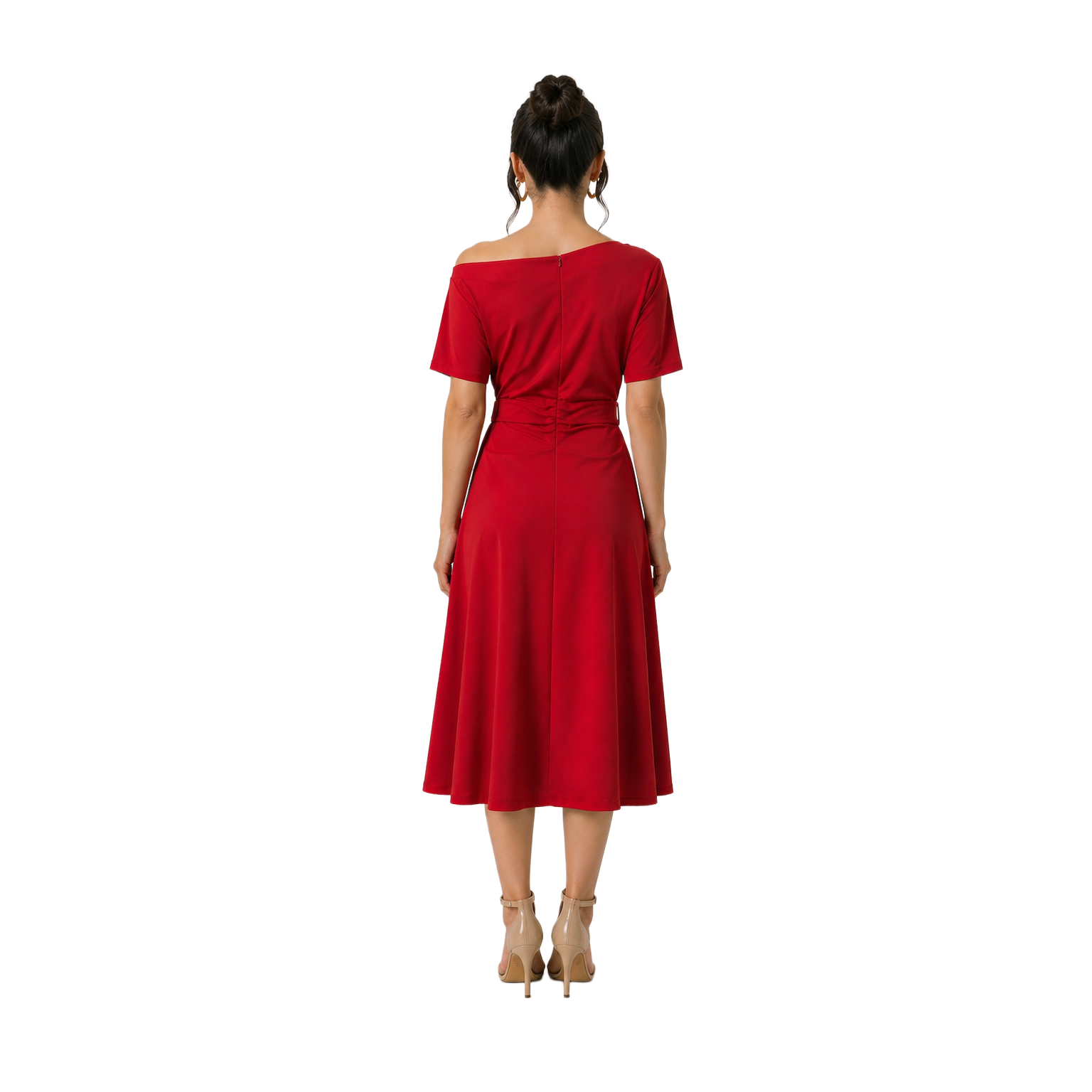 Célune Lycra Dress, Dark Red