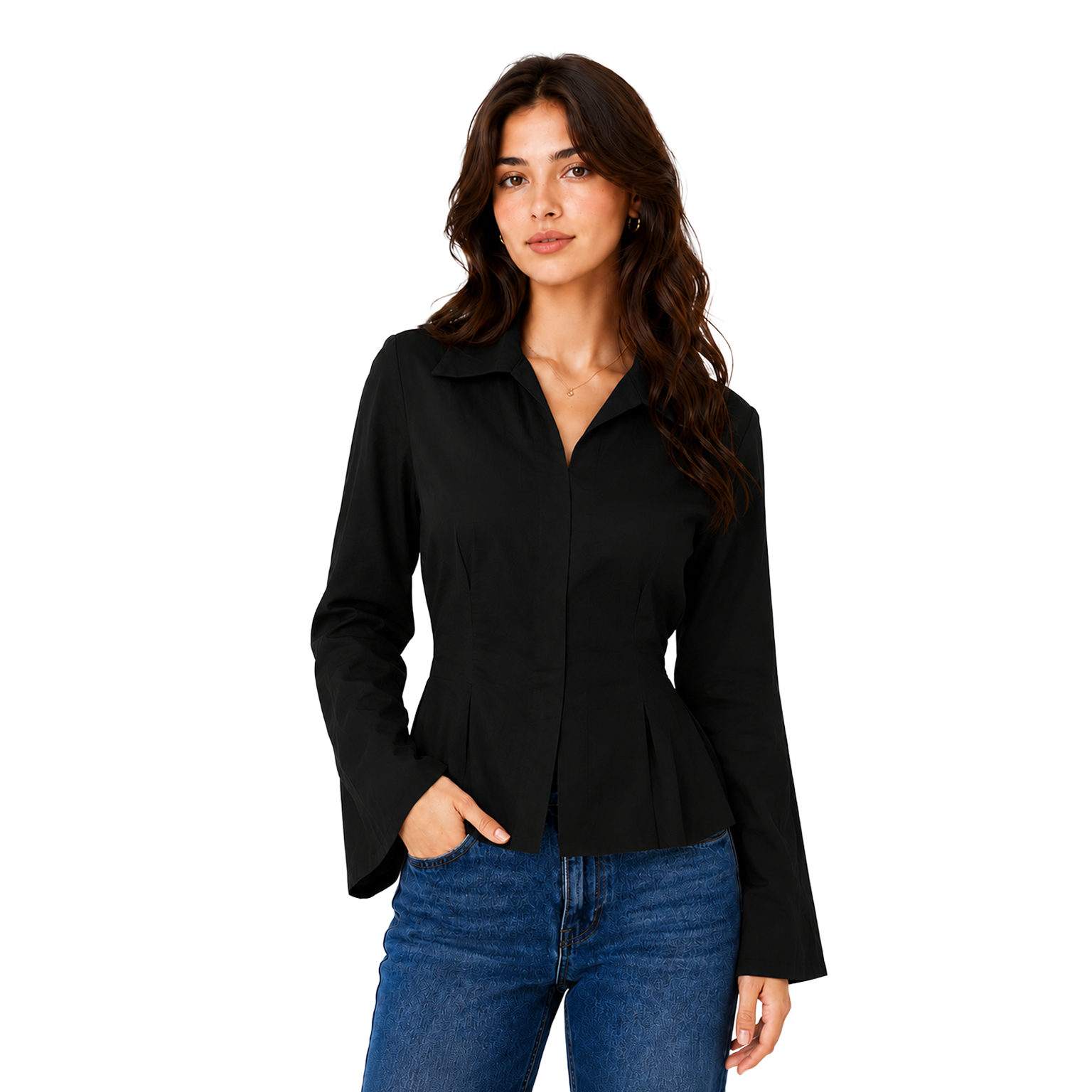 Camille Linen Shirt, Black