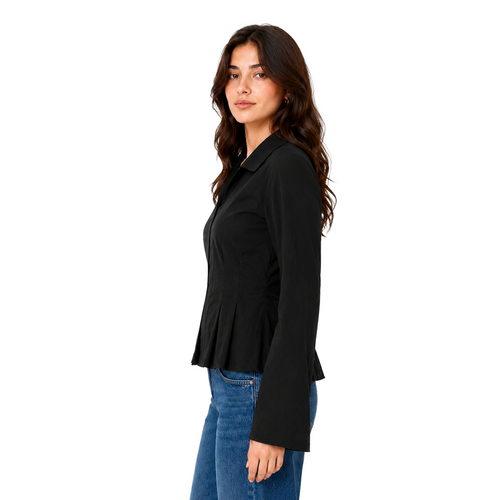 Camille Linen Shirt, Black