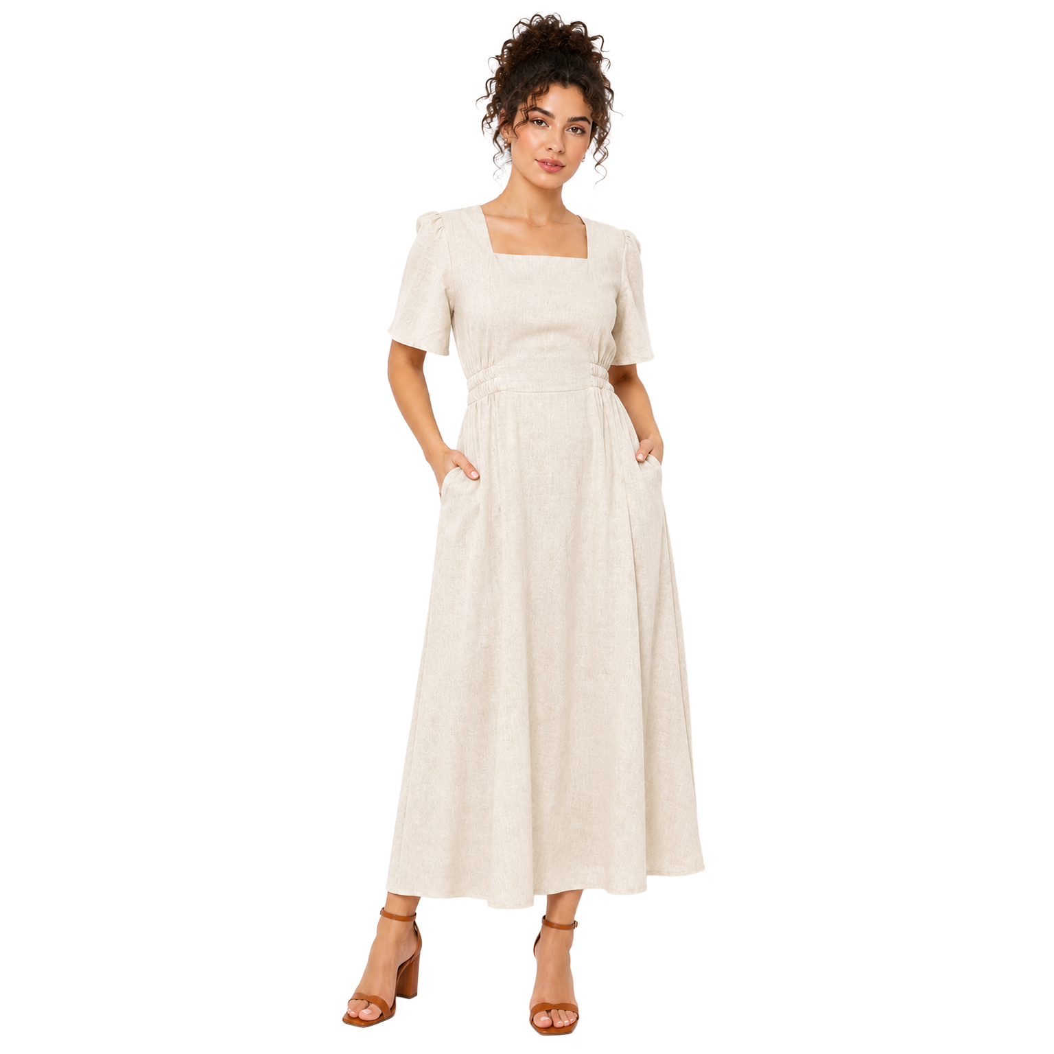 Rosalie Maxi Dress, Beige