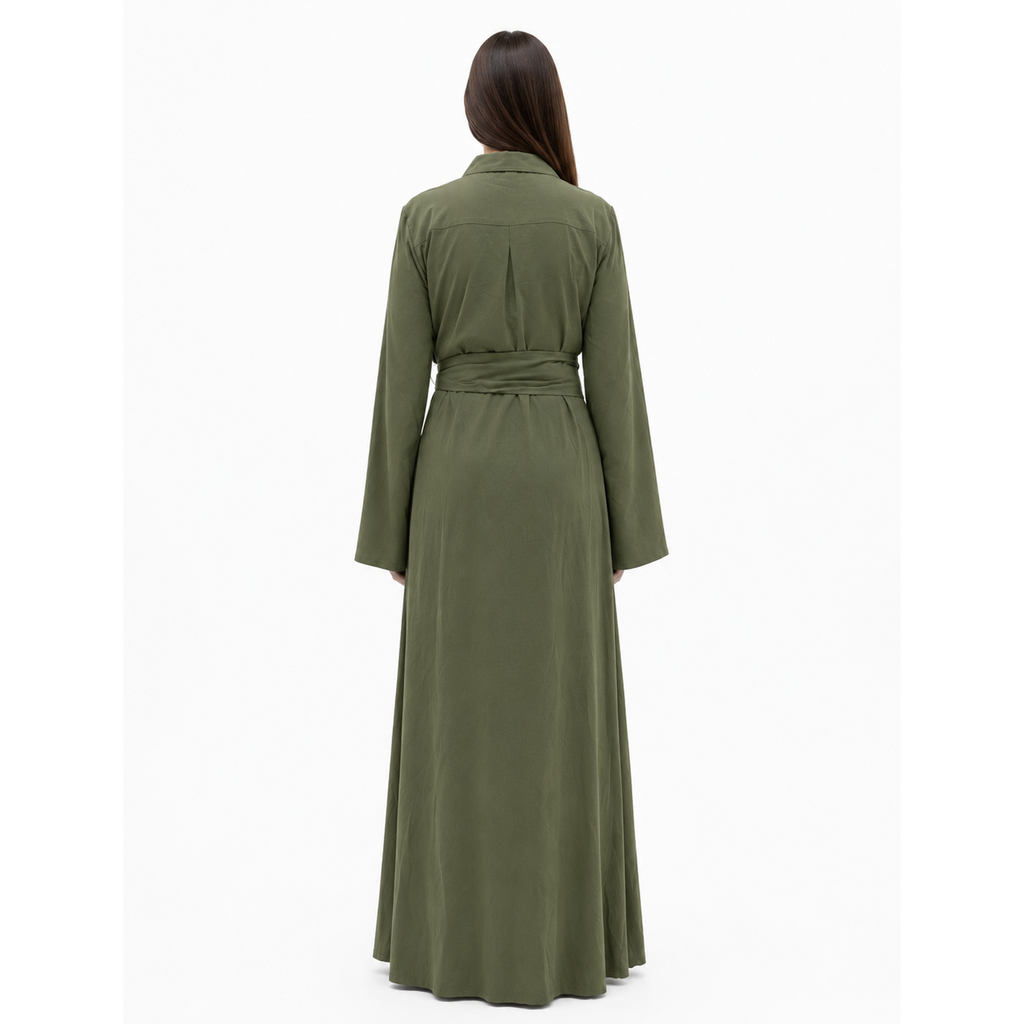 Estelle Flare Sleeve Maxi Dress, Olive