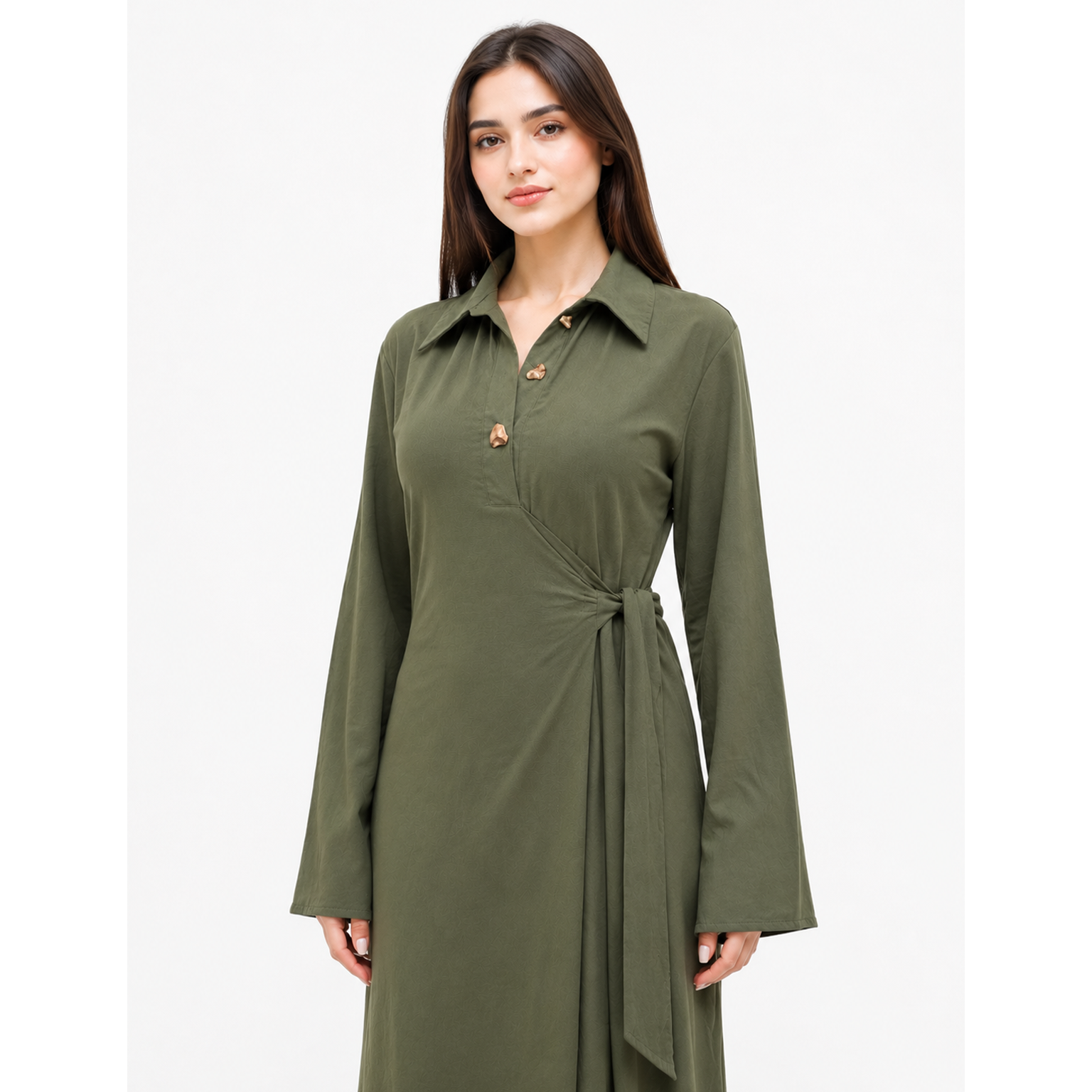 Estelle Flare Sleeve Maxi Dress, Olive
