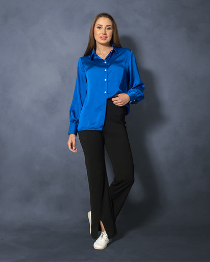 La Reine Plain Satin Blouse