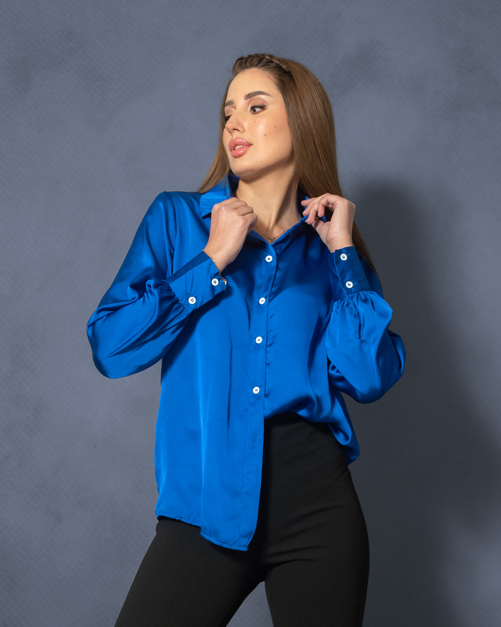 La Reine Plain Satin Blouse