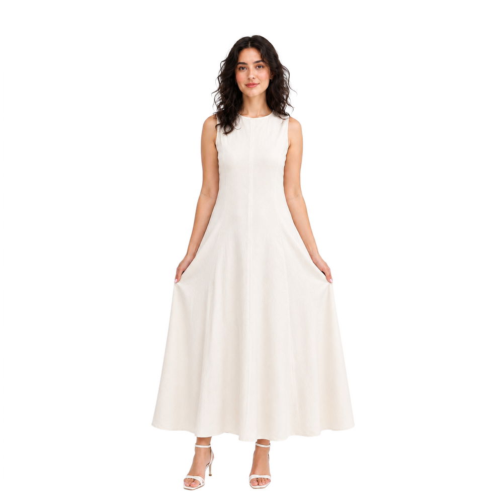 Essence Riviera Linen Dress, Beige