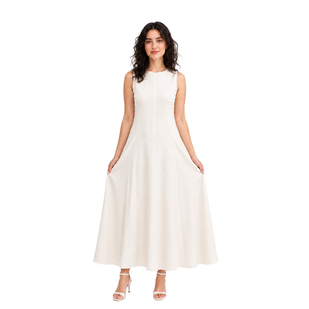 Essence Riviera Linen Dress, Beige