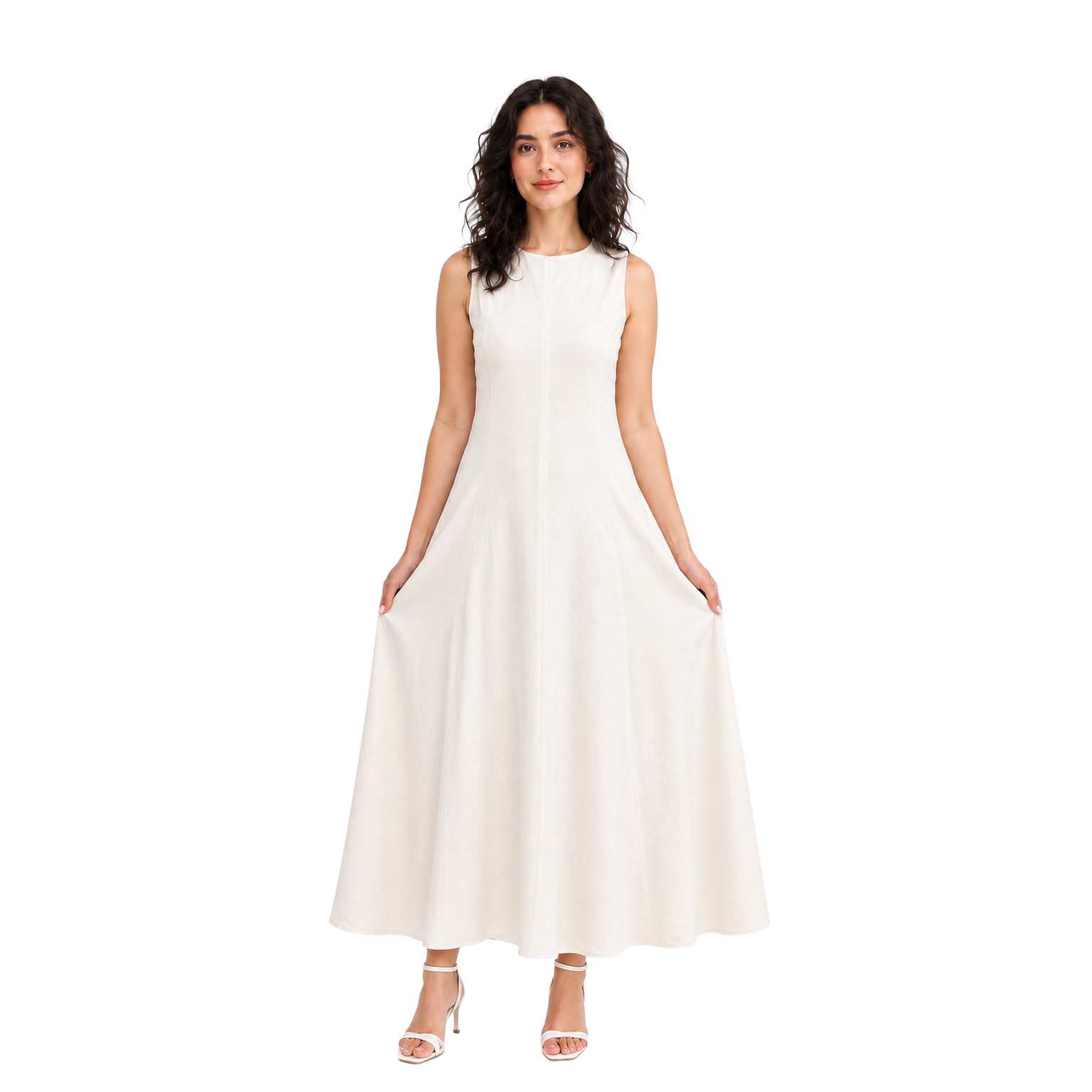 Essence Riviera Linen Dress, Beige