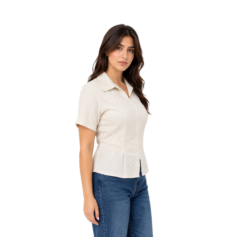 Luna linen blouse, Beige