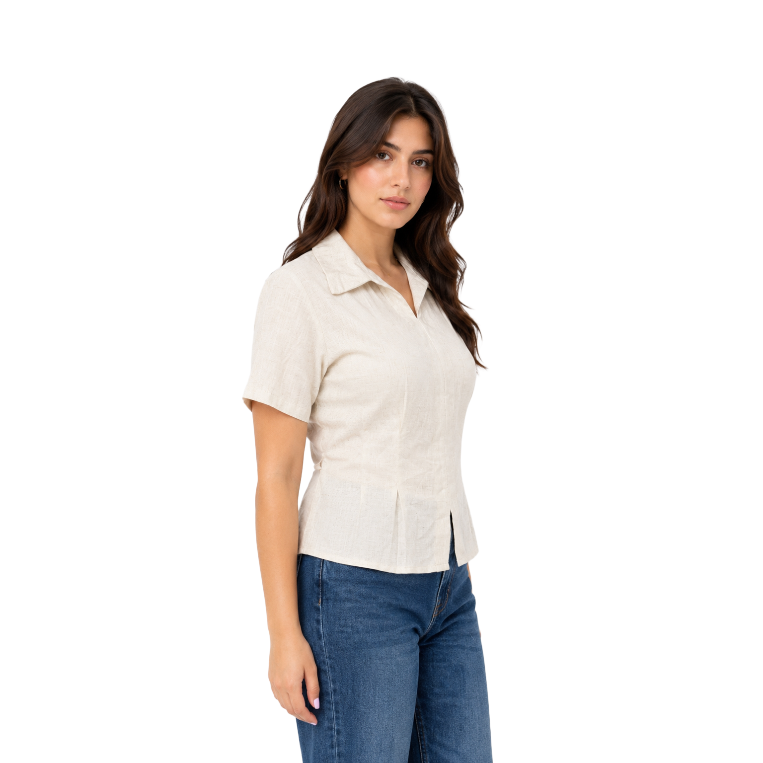 Luna linen blouse, Beige