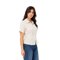Luna linen blouse, Beige