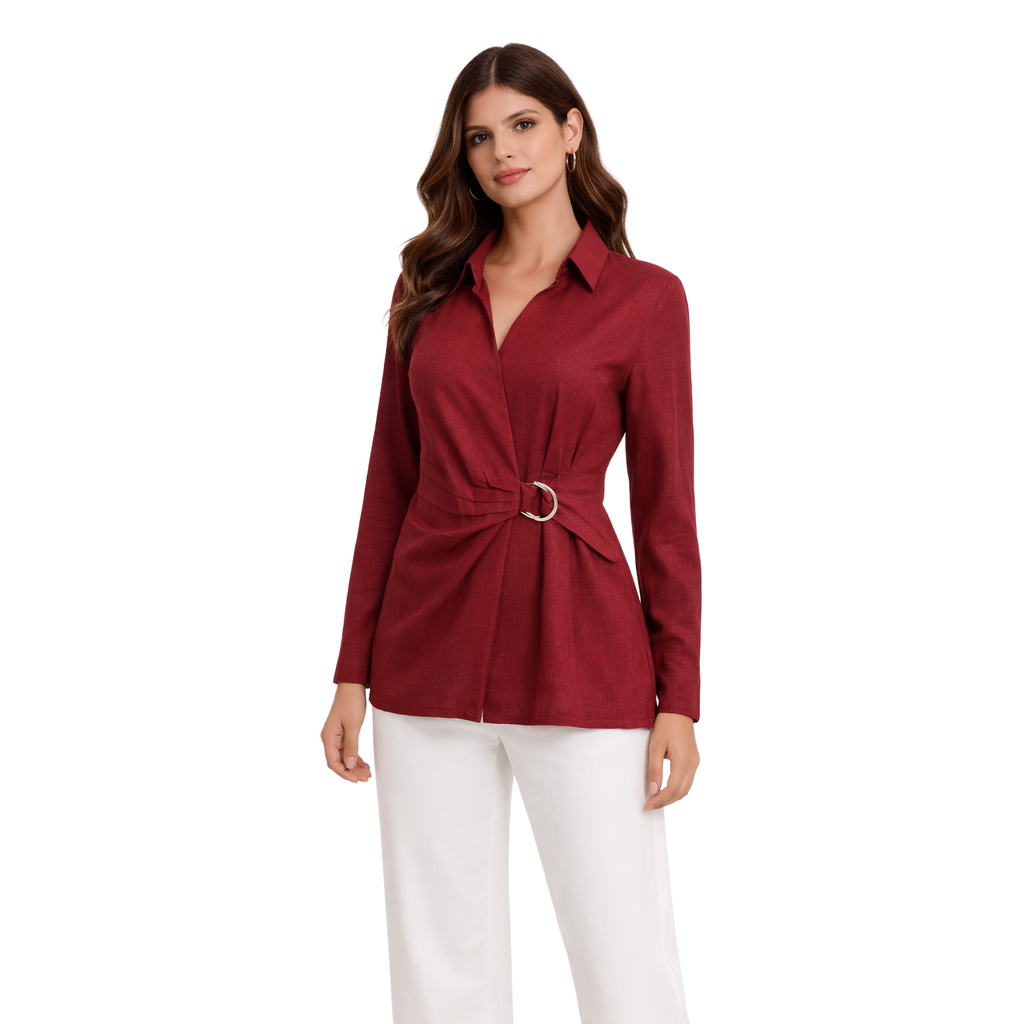 Doria Pure Linen, Burgundy