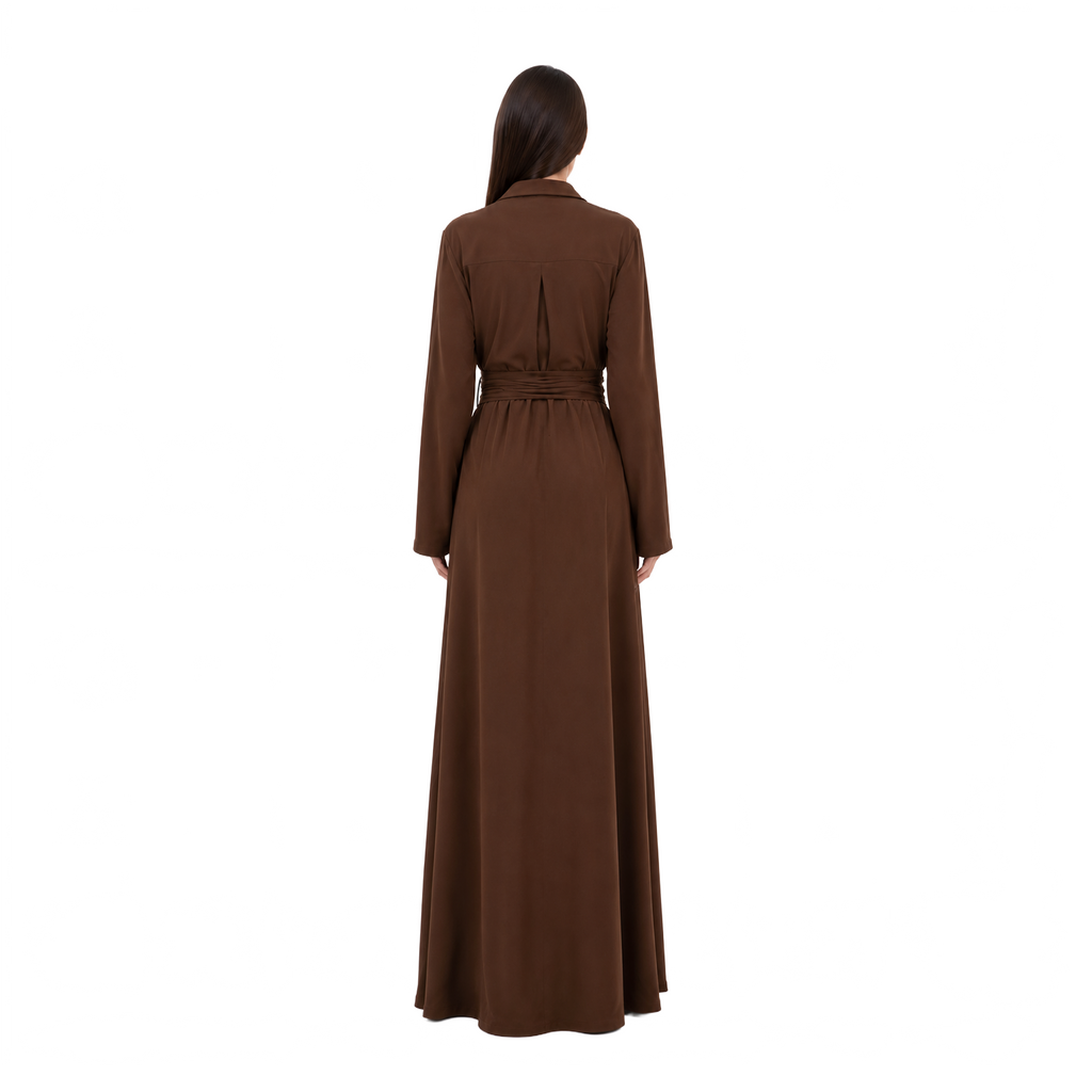 Estelle Flare Sleeve Maxi Dress, Brown