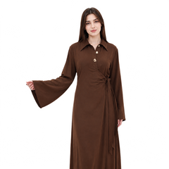 Estelle Flare Sleeve Maxi Dress, Brown
