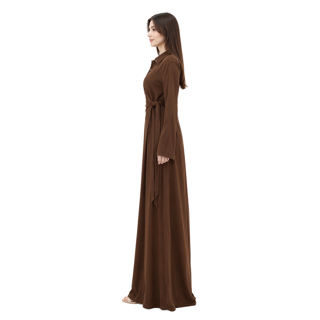 Estelle Flare Sleeve Maxi Dress, Brown