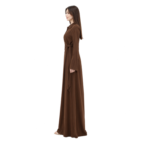 Estelle Flare Sleeve Maxi Dress, Brown