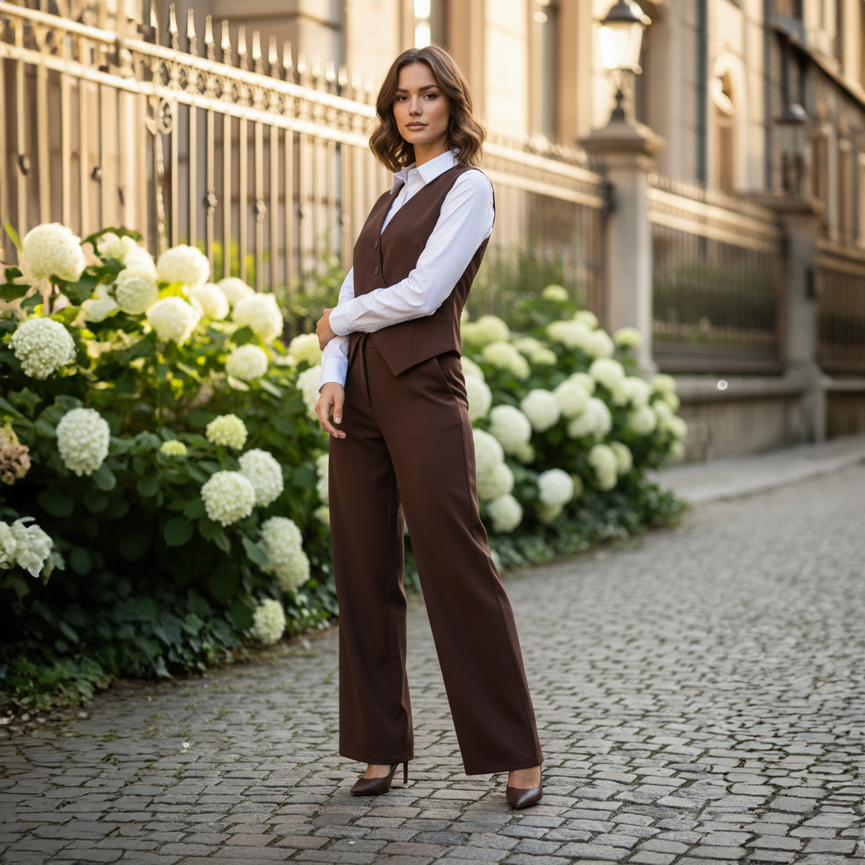 La Reine Brown Classic Vest