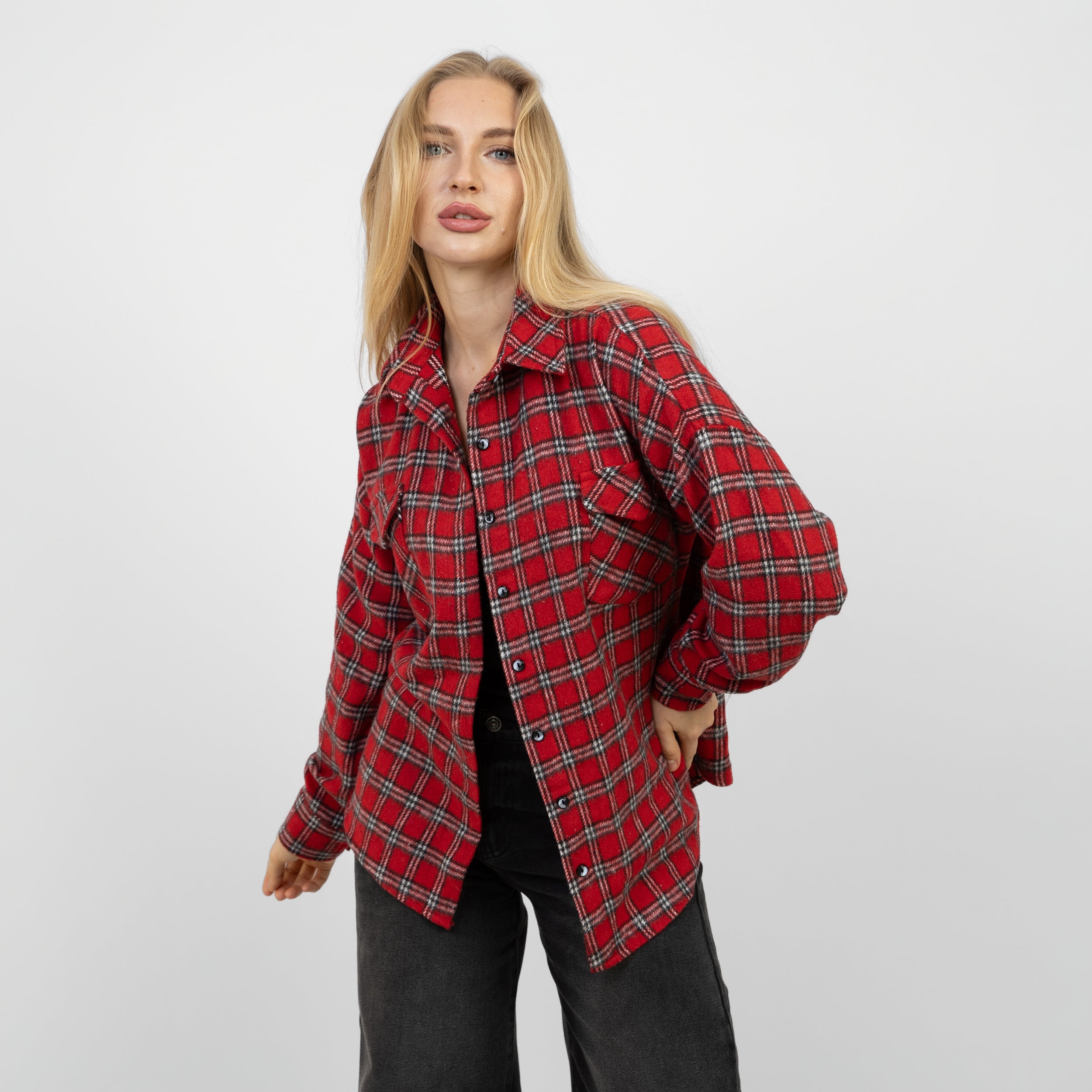 La Reine Red BORDEAUX Oversized Long Sleeve Chemise