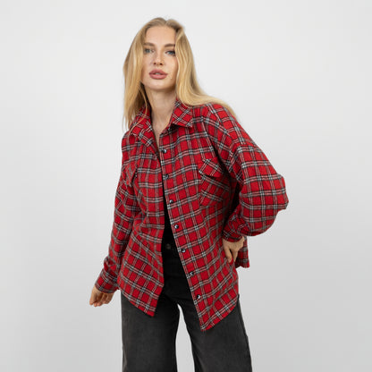 La Reine Red BORDEAUX Oversized Long Sleeve Chemise