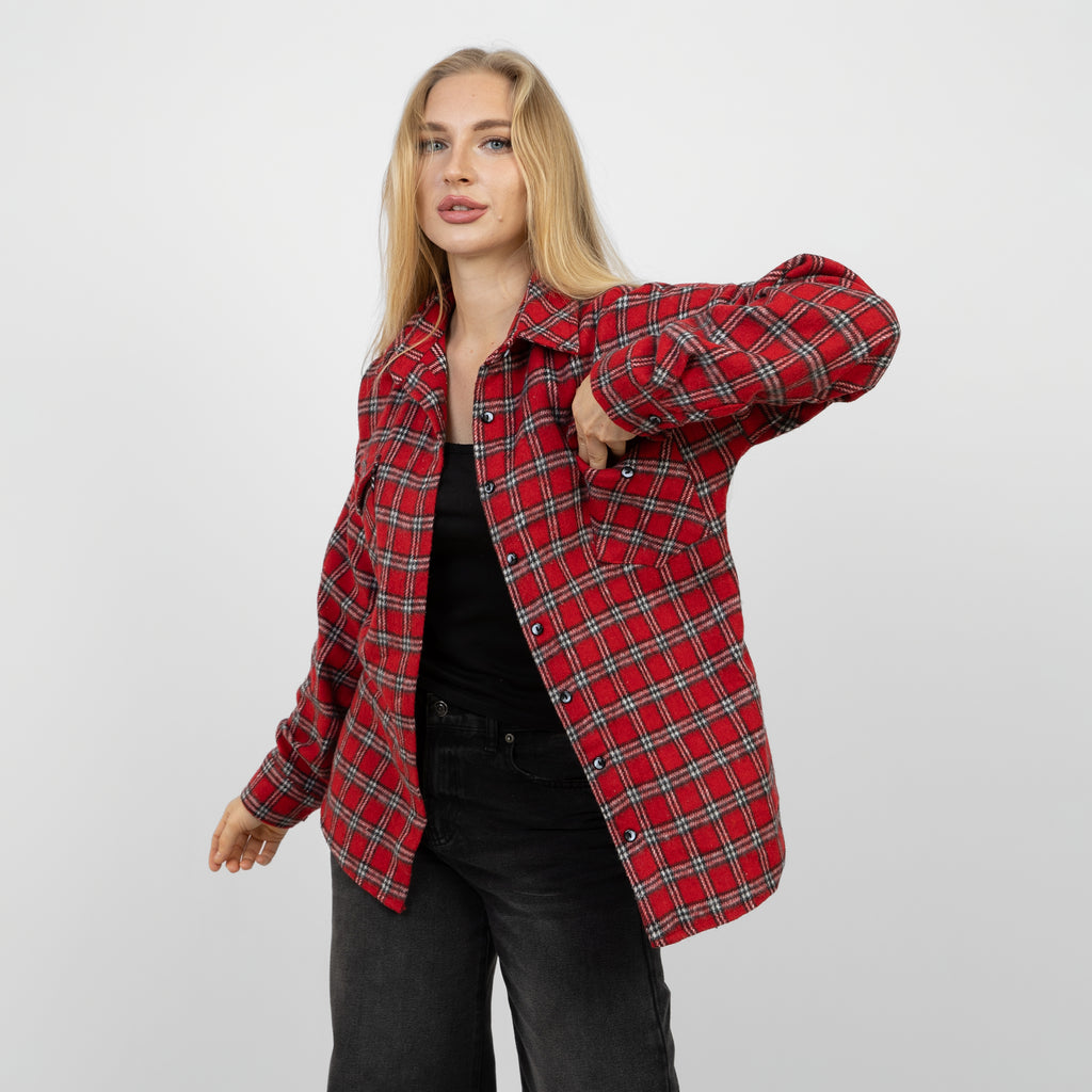 قميص نوم طويل الأكمام فضفاض من La Reine Red BORDEAUX 