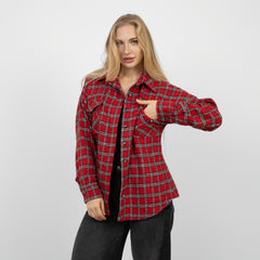 قميص نوم طويل الأكمام فضفاض من La Reine Red BORDEAUX 