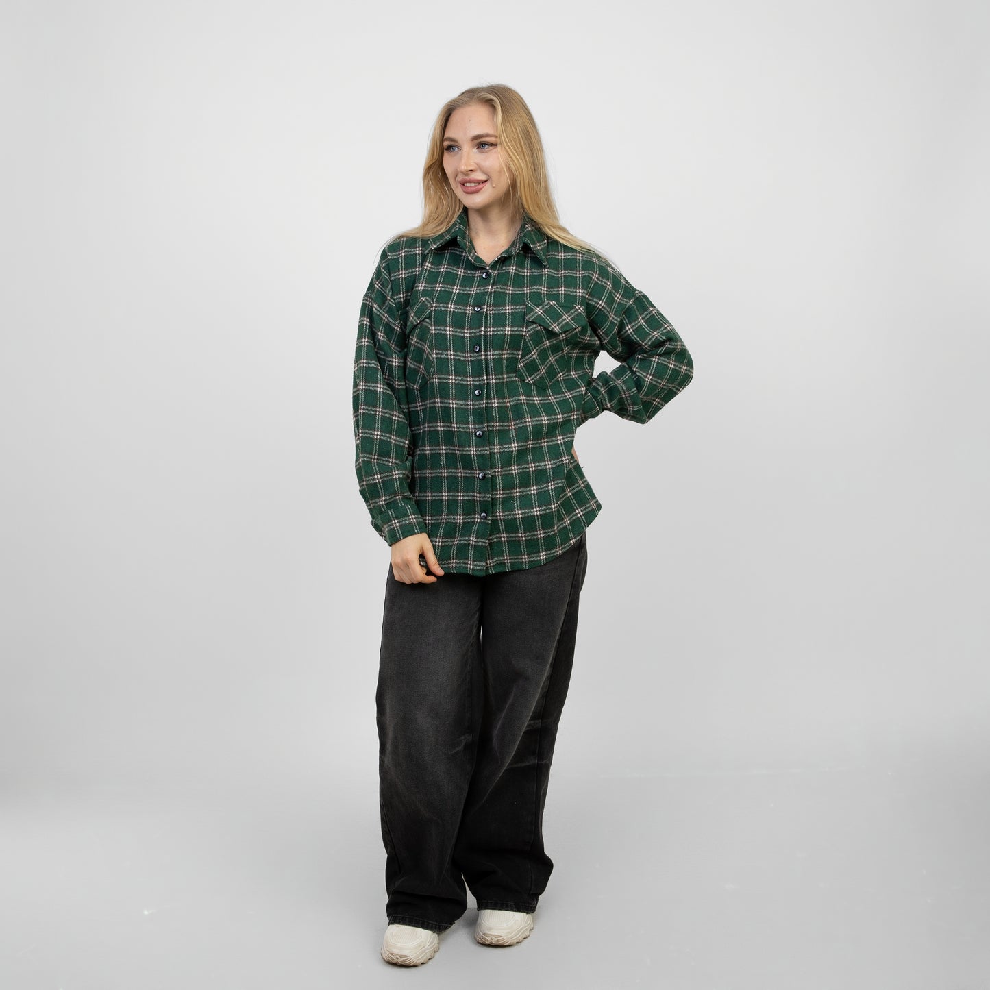 La Reine Green BORDEAUX Oversized Long Sleeve Chemise