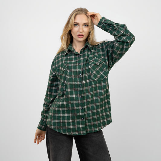 La Reine Green BORDEAUX Oversized Long Sleeve Chemise