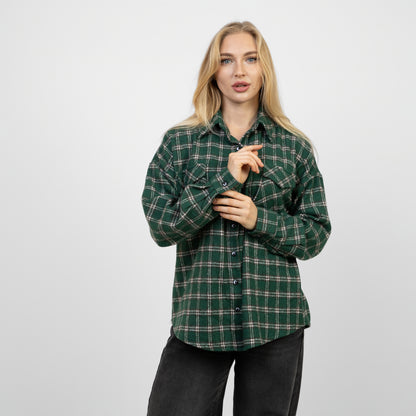 La Reine Green BORDEAUX Oversized Long Sleeve Chemise