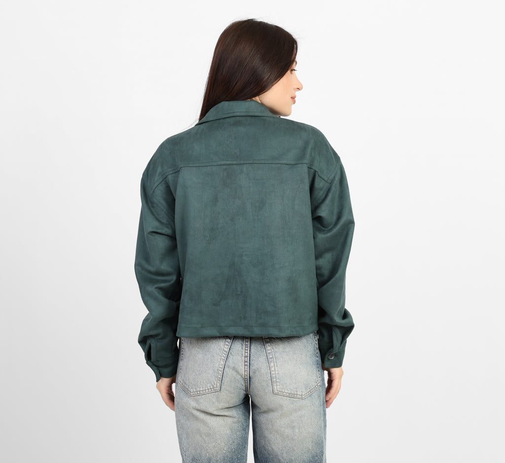 صورة ظلية من جلد الغزال المقصوصة باللون الزيتوني من La Reine 