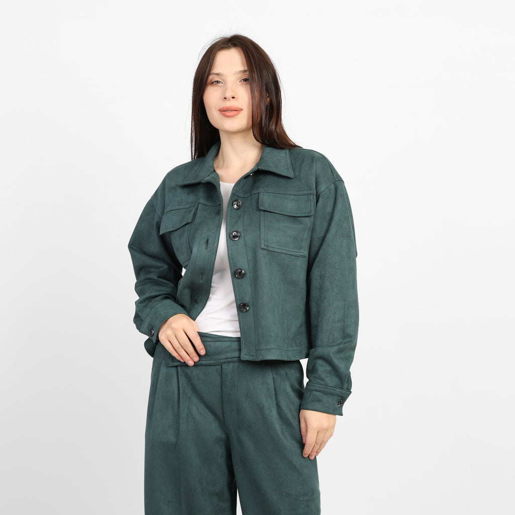 صورة ظلية من جلد الغزال المقصوصة باللون الزيتوني من La Reine 