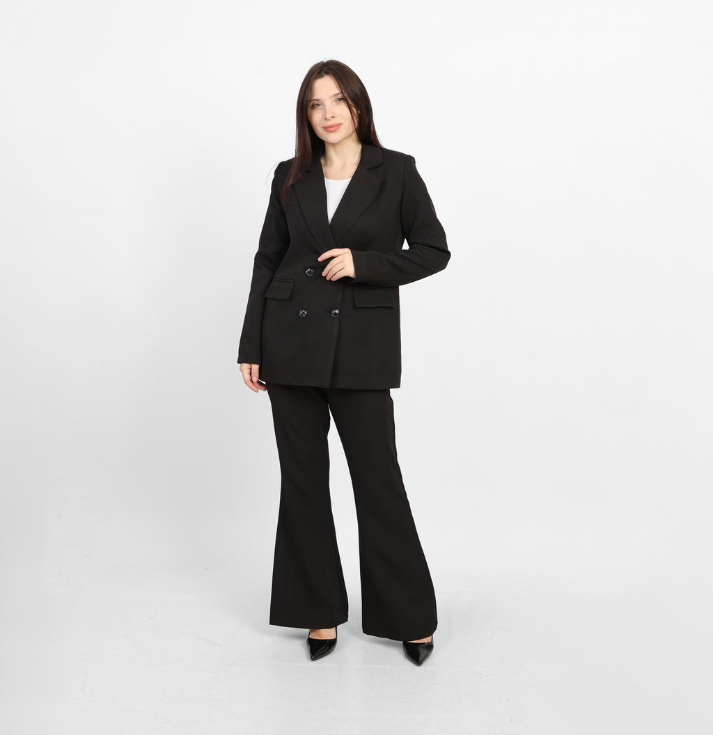 La Reine Black Formal Flare Pants