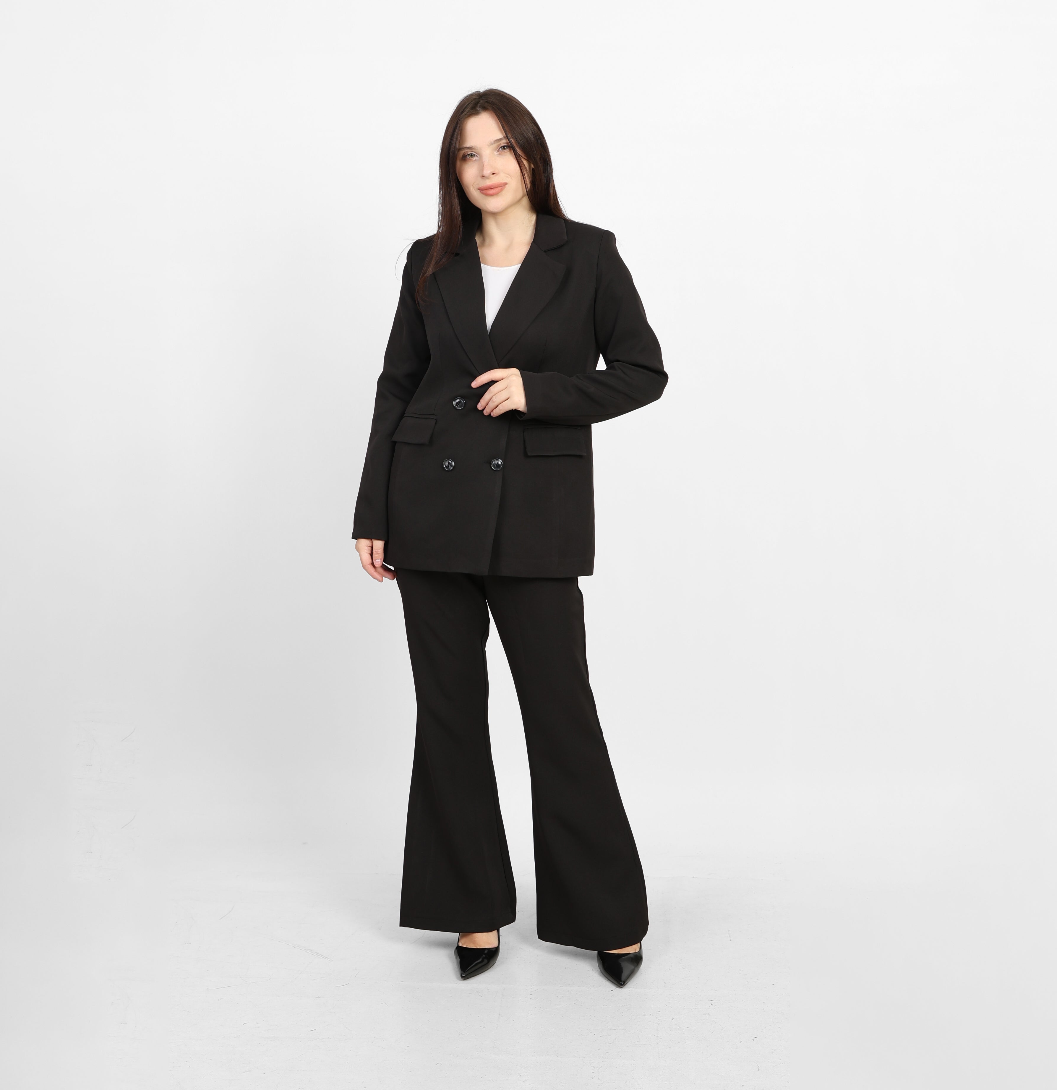 La Reine Black Formal Flare Pants