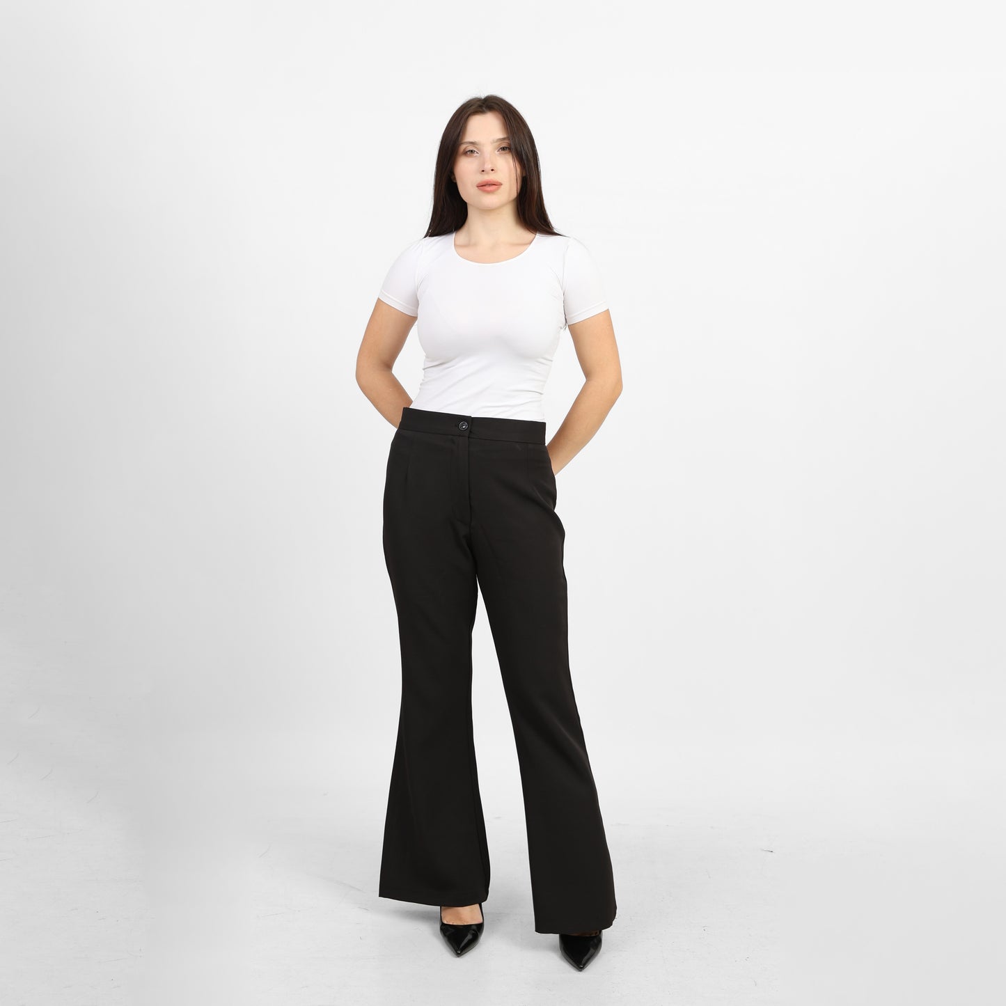 La Reine Black Formal Flare Pants