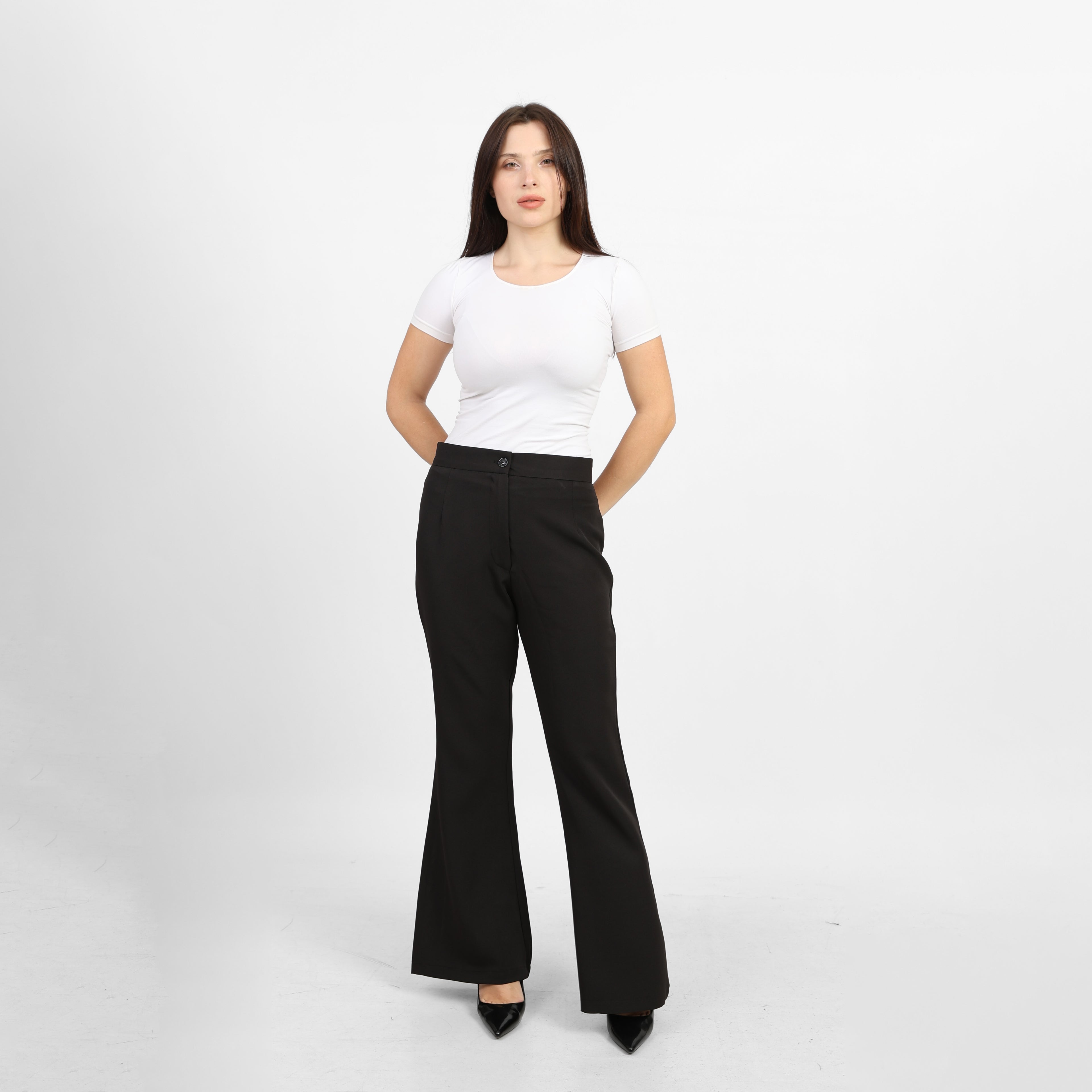 La Reine Black Formal Flare Pants