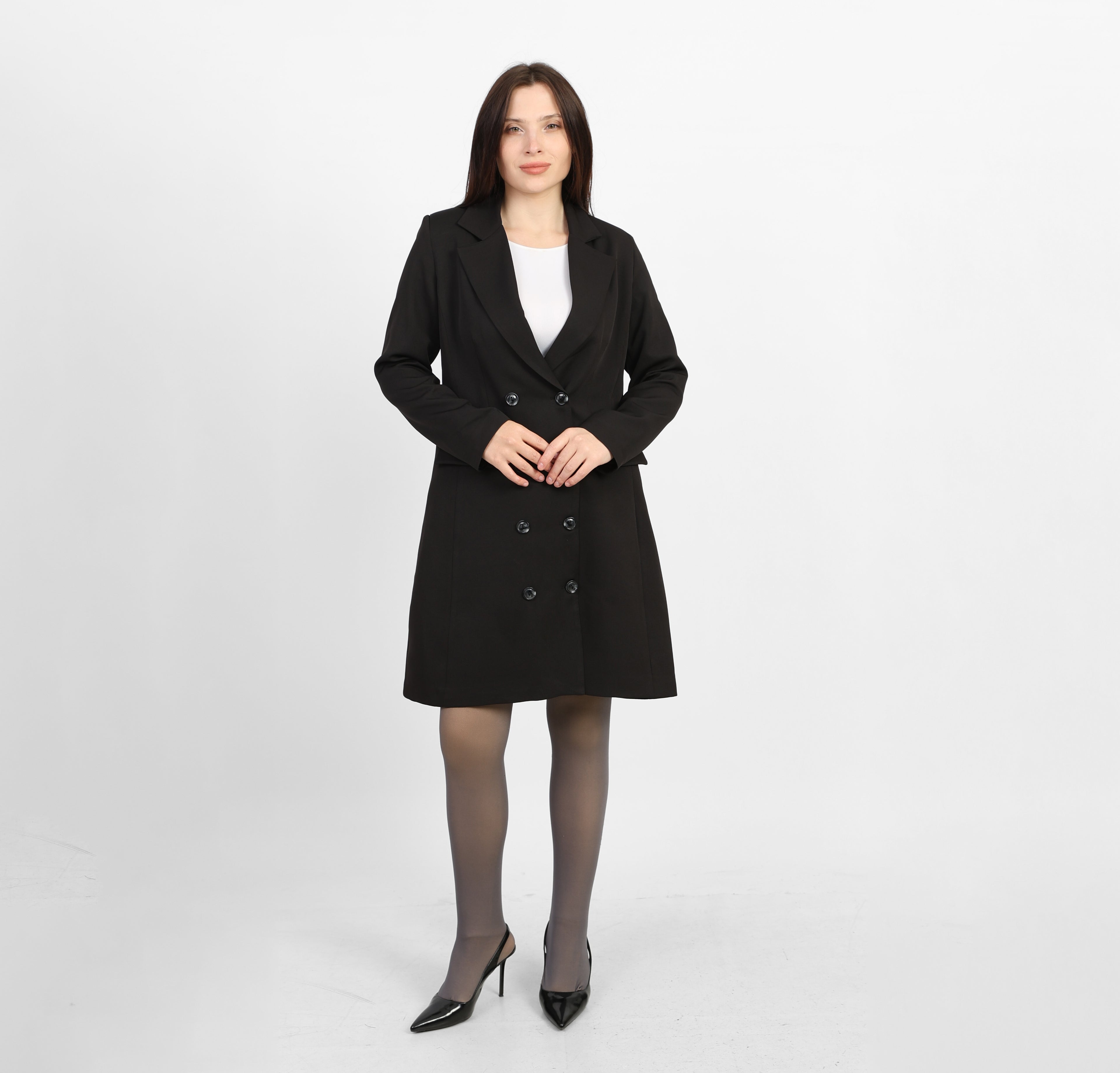 La Reine Black A-Line Blazer Dress