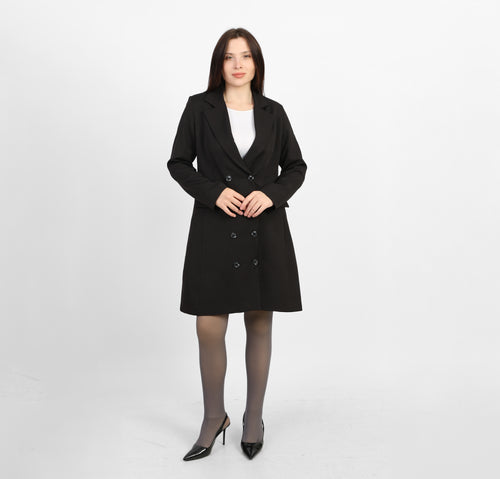 La Reine Black A-Line Blazer Dress
