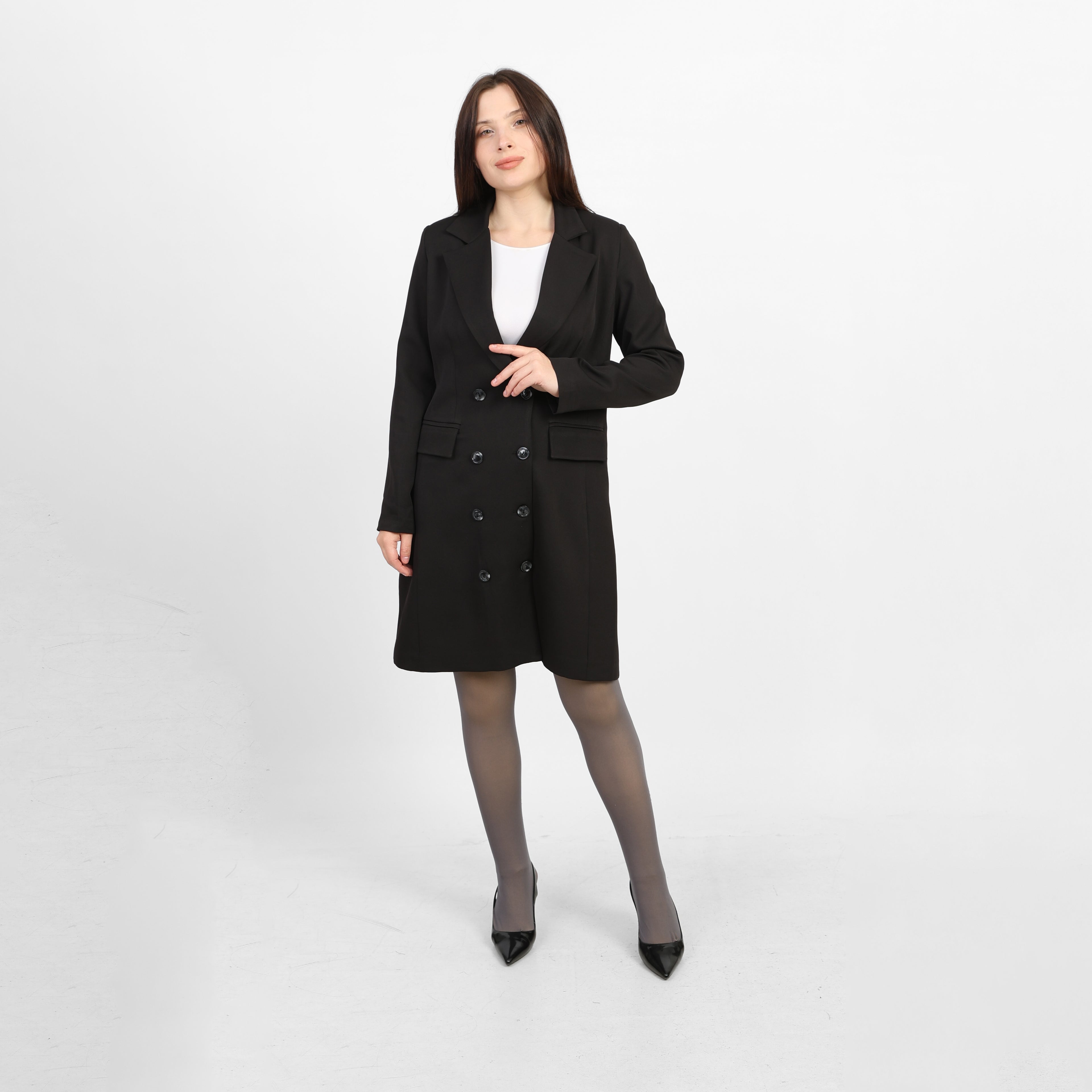 La Reine Black A-Line Blazer Dress