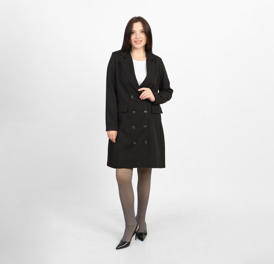 La Reine Black A-Line Blazer Dress