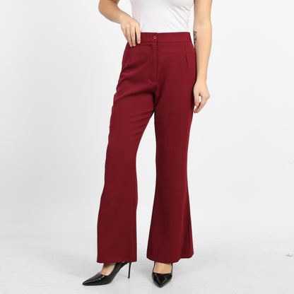 La Reine Burgundy Formal Flare Pants