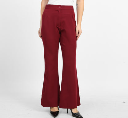 La Reine Burgundy Formal Flare Pants