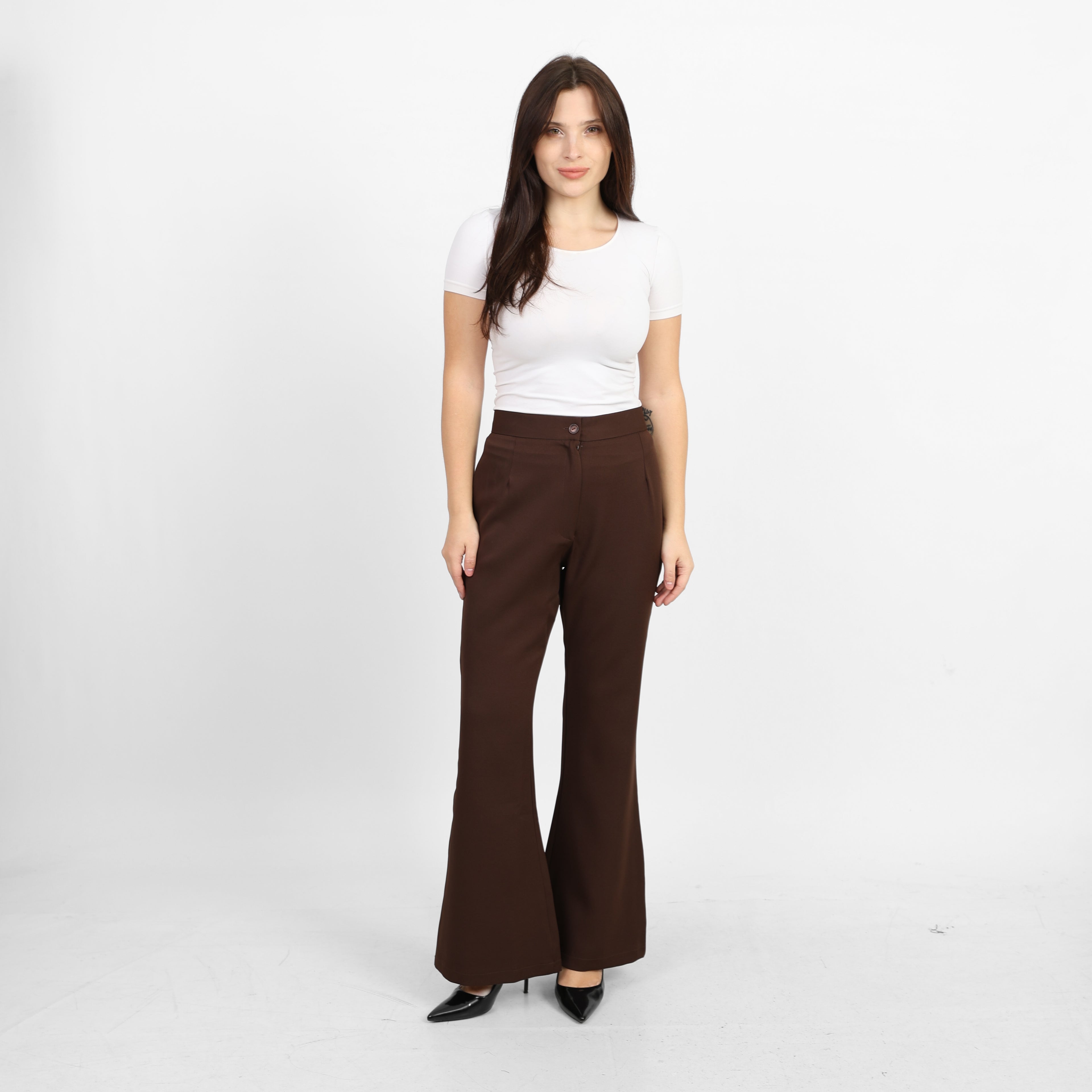 La Reine Brown Formal Flare Pants