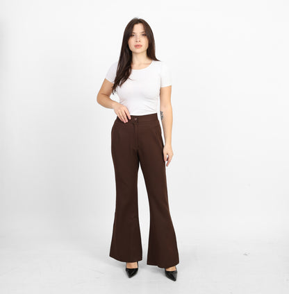 La Reine Brown Formal Flare Pants