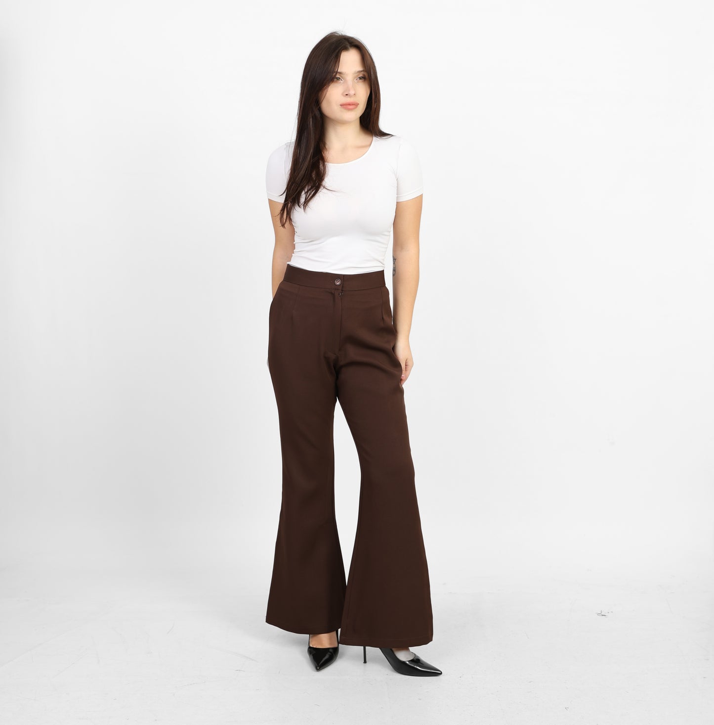 La Reine Brown Formal Flare Pants