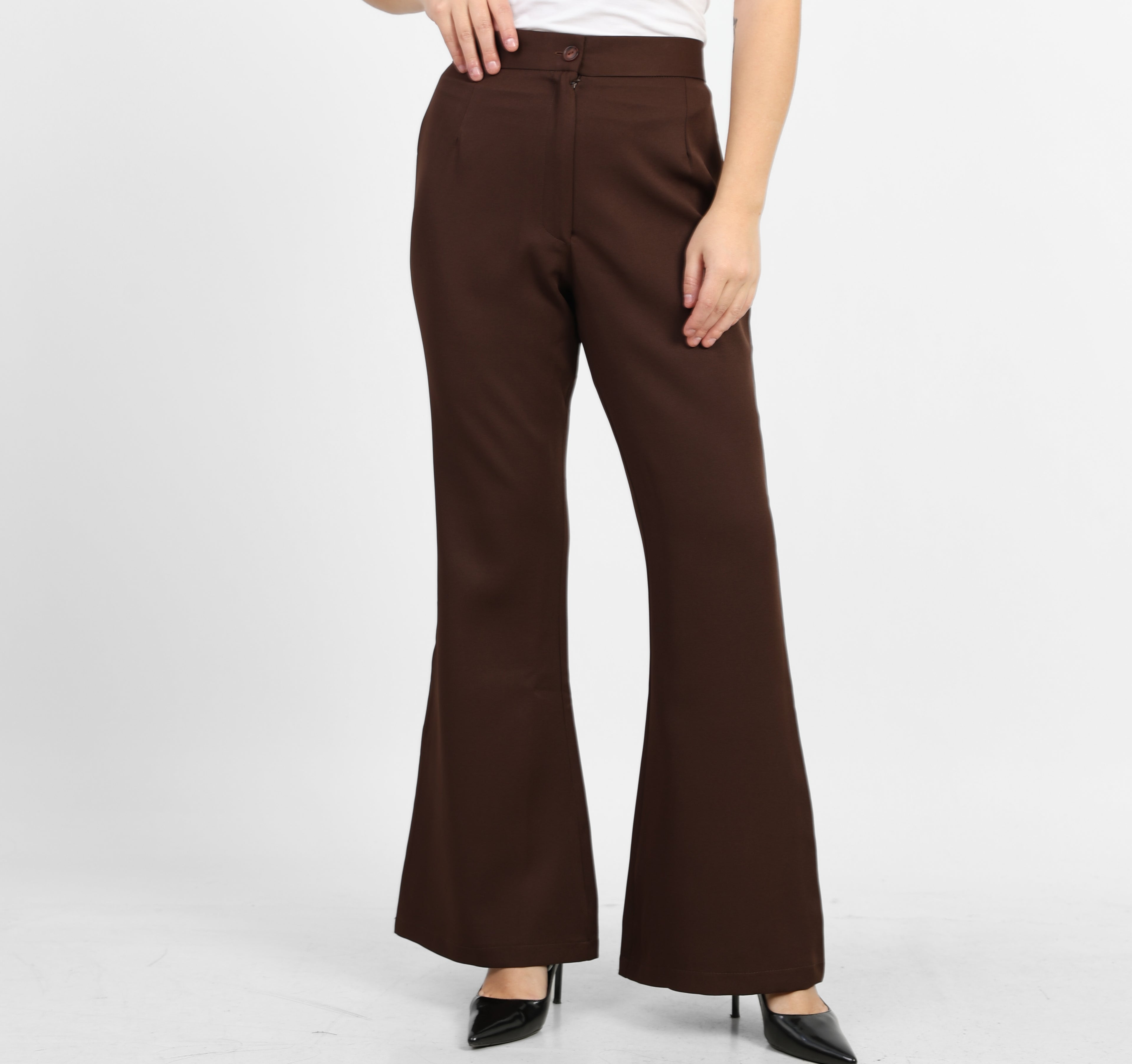 La Reine Brown Formal Flare Pants