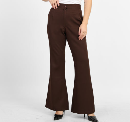 La Reine Brown Formal Flare Pants