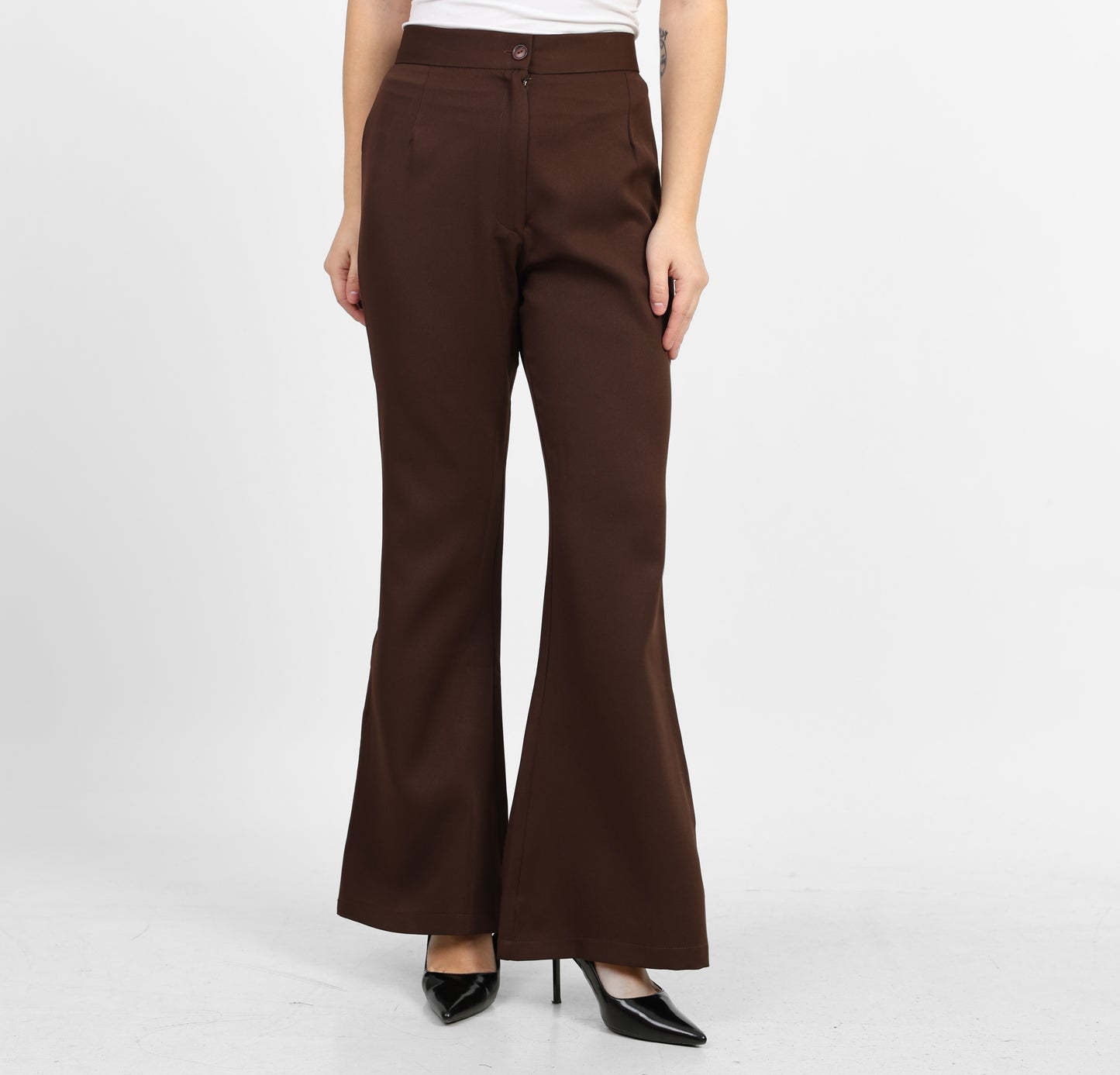 La Reine Brown Formal Flare Pants