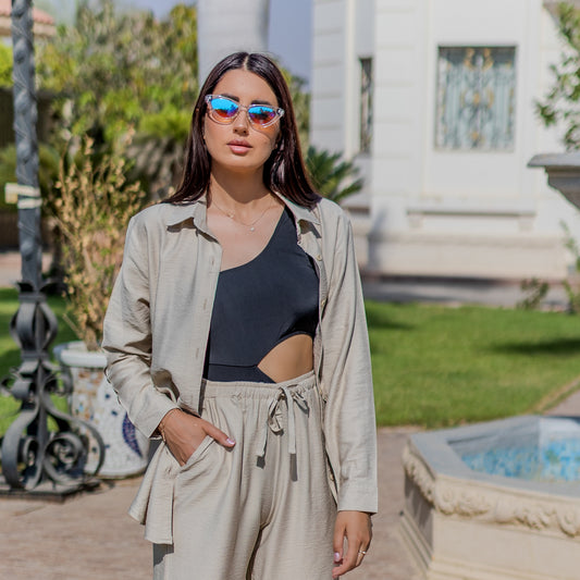 La Reine Beige Oversize Linen Shirt