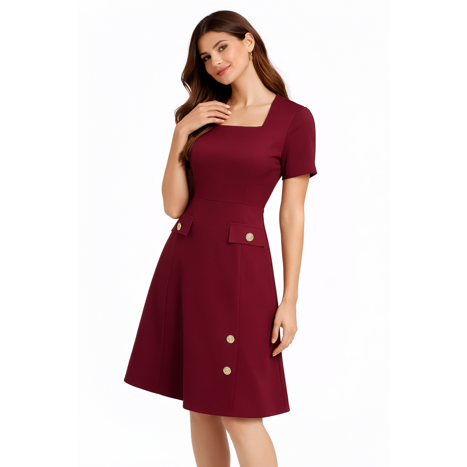 Veloura Dress,  Burgundy