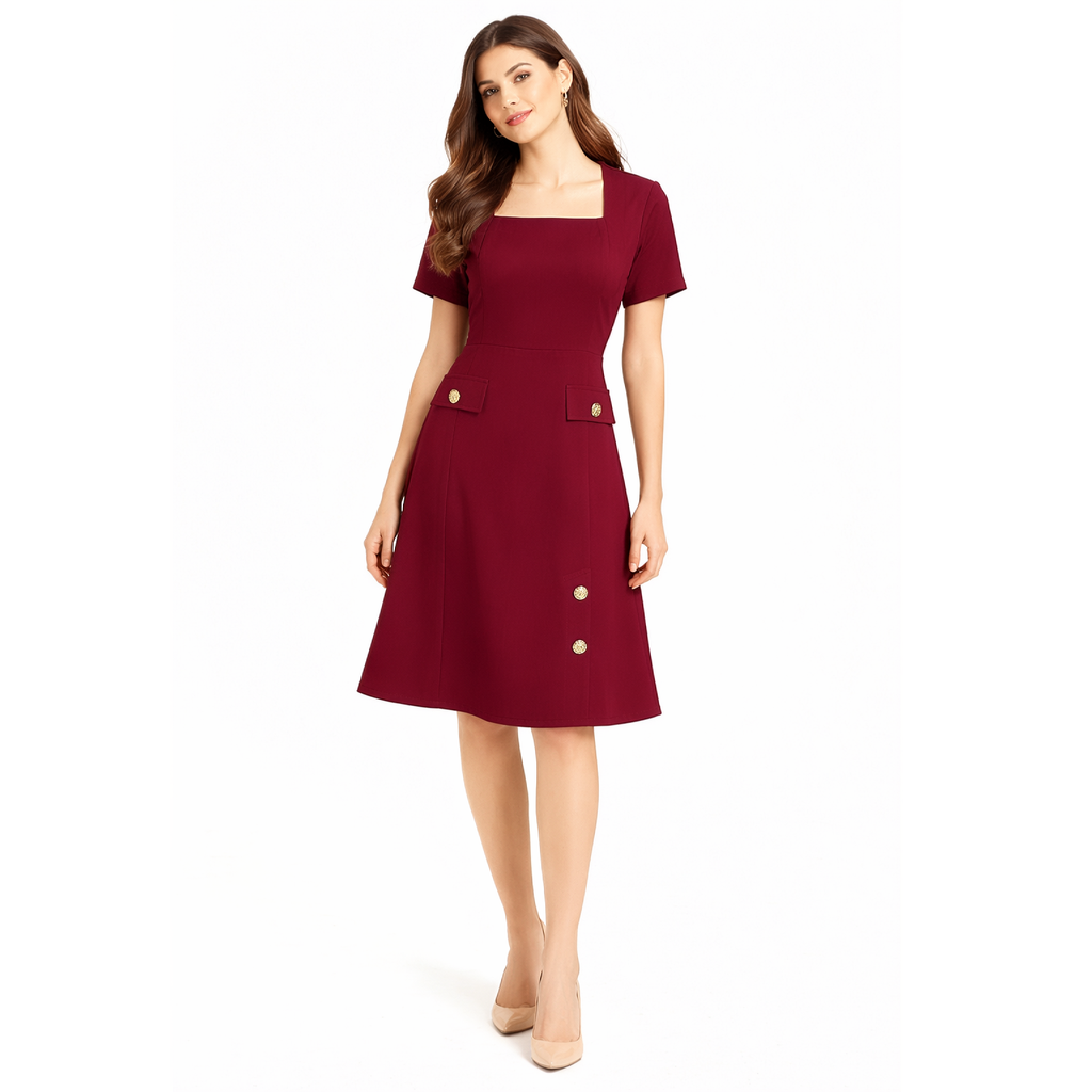Veloura Dress,  Burgundy