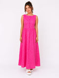 Rosabelle Bloom Midi Dress, Fuchsia