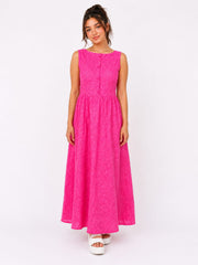 Rosabelle Bloom Midi Dress, Fuchsia